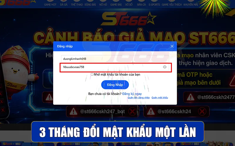 3 tháng đổi mật khẩu một lần
