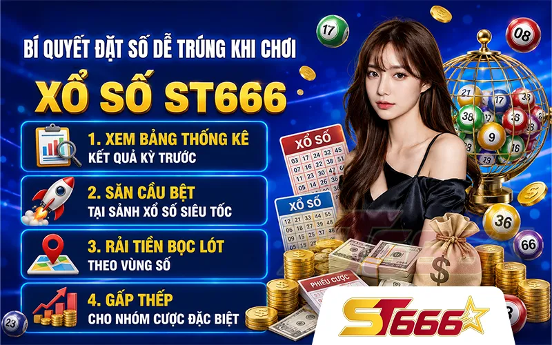 Bí quyết đặt số dễ trúng khi chơi xổ số ST666