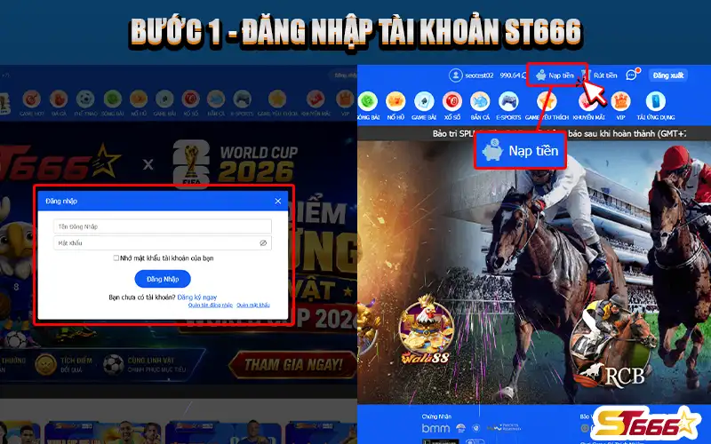 Đăng nhập tài khoản ST666